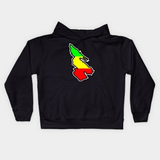 Salt Spring Island Silhouette in Rasta Rastafarian Flag Colours - Rastafari - Salt Spring Island Kids Hoodie